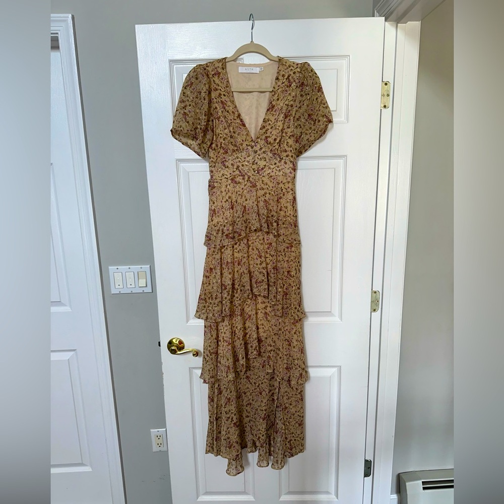 ASTR floral ruffle maxi dress